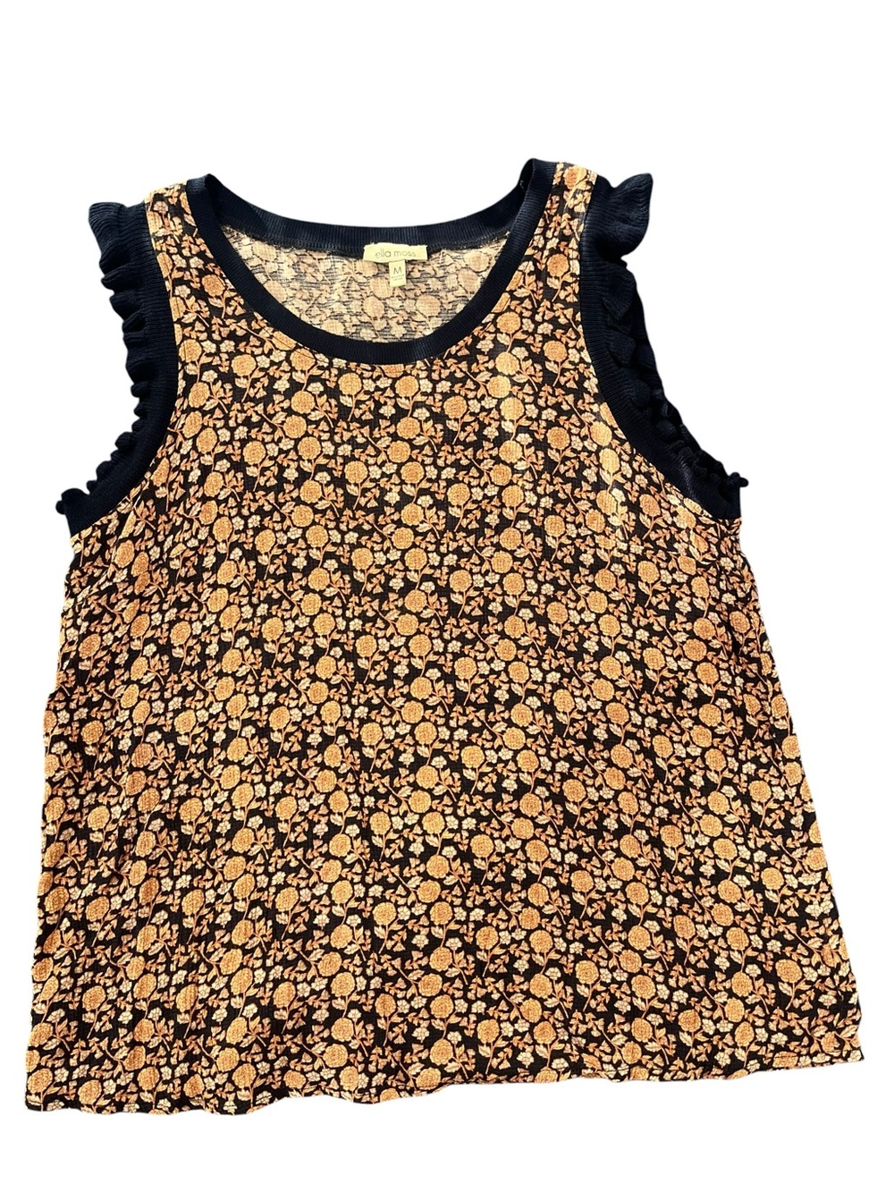 Sleeveless Floral Ruffle Trim Tank Top Ella Moss - Picture 2 of 5